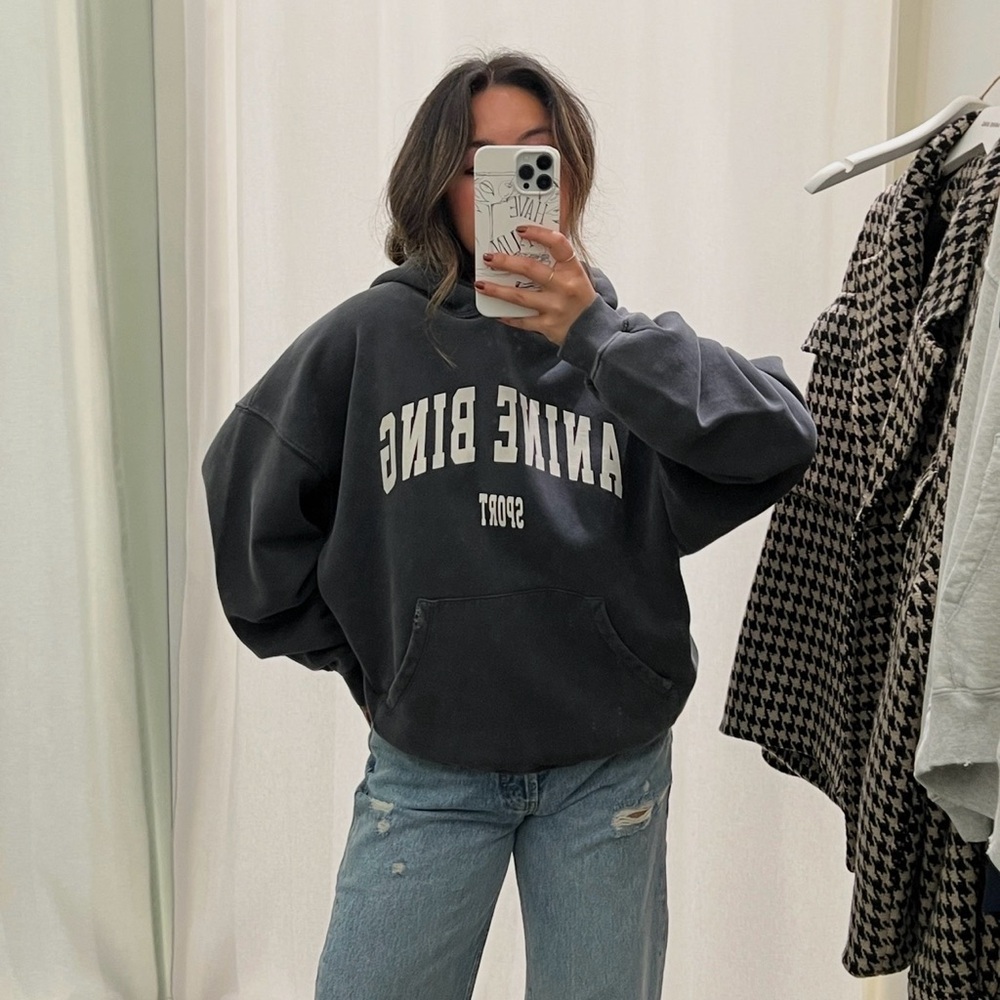 Anine Bing grey Graphic Hoodie